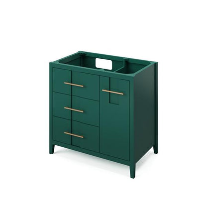 Jeffrey Alexander - 36 Inch Katara Left offset Single Sink Free Standing Vanity Cabinet - Less Vanity Top
