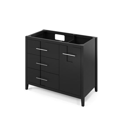 Jeffrey Alexander - 42 Inch Katara Vanity Left offset Single Sink Free Standing Vanity Cabinet - Less Vanity Top