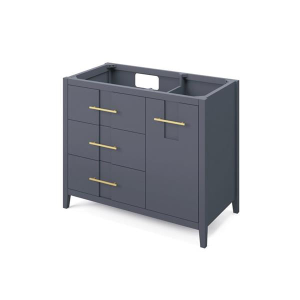 Jeffrey Alexander - 42 Inch Katara Vanity Left offset Single Sink Free Standing Vanity Cabinet - Less Vanity Top