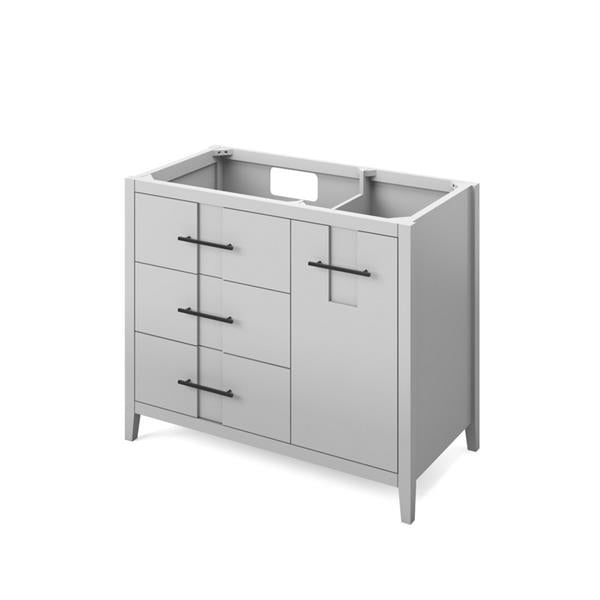 Jeffrey Alexander - 42 Inch Katara Vanity Left offset Single Sink Free Standing Vanity Cabinet - Less Vanity Top