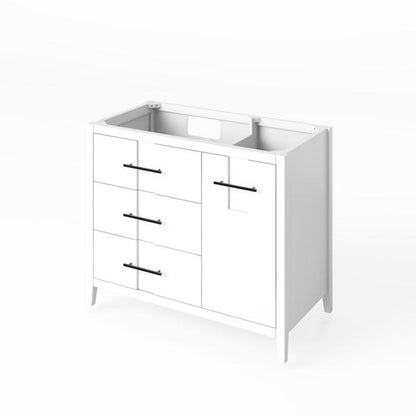 Jeffrey Alexander - 42 Inch Katara Vanity Left offset Single Sink Free Standing Vanity Cabinet - Less Vanity Top