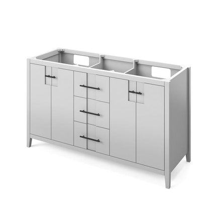 Jeffrey Alexander - 60 Inch Katara Double Bowl Single Sink Free Standing Vanity Cabinet - Less Vanity Top