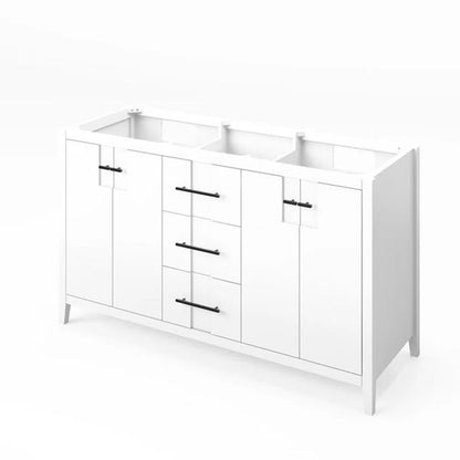 Jeffrey Alexander - 60 Inch Katara Double Bowl Single Sink Free Standing Vanity Cabinet - Less Vanity Top