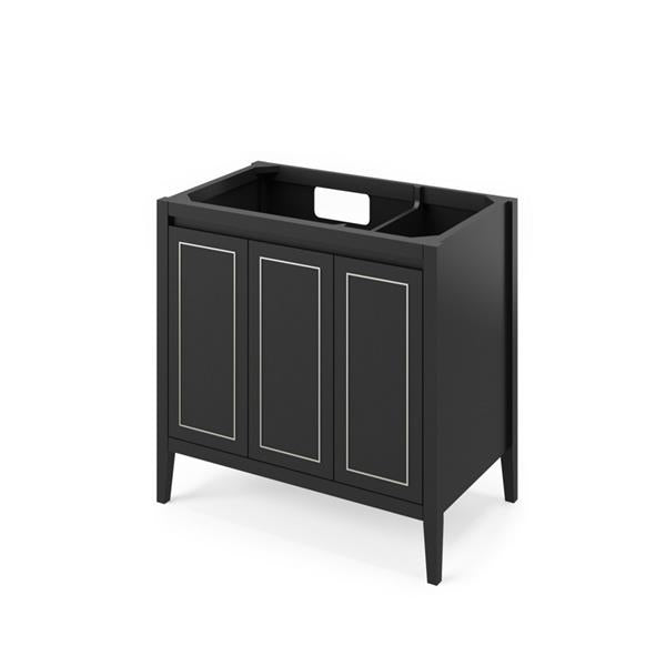 Jeffrey Alexander - 36 Inch Percival left offset Single Free Standing Vanity Cabinet - Less Vanity Top