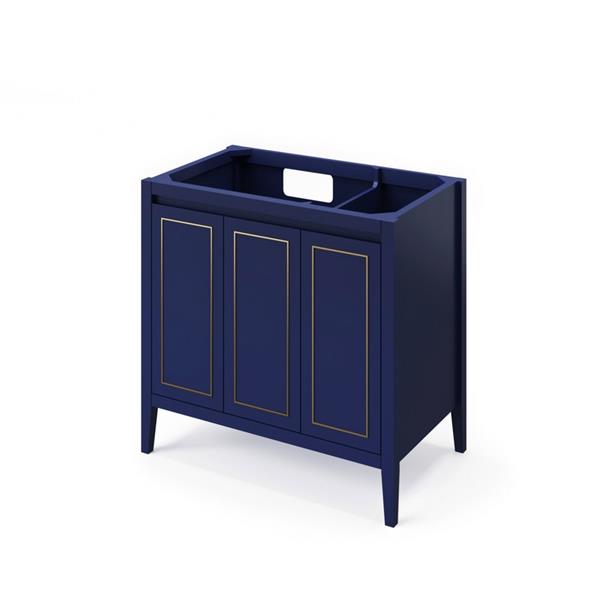 Jeffrey Alexander - 36 Inch Percival left offset Single Free Standing Vanity Cabinet - Less Vanity Top