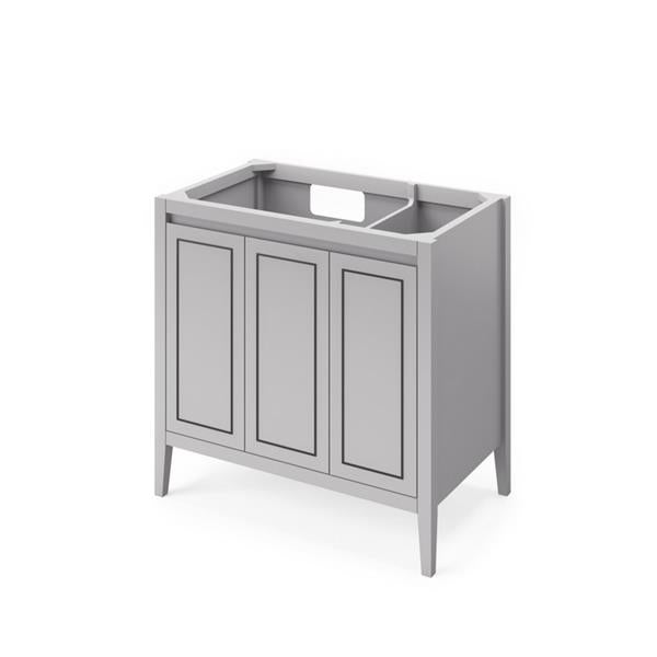 Jeffrey Alexander - 36 Inch Percival left offset Single Free Standing Vanity Cabinet - Less Vanity Top