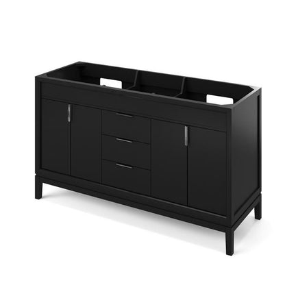Jeffrey Alexander - 60 Inch Theodora Double Bowl Single Sink Free Standing Vanity Cabinet - Less Vanity Top