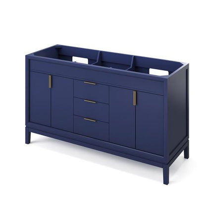 Jeffrey Alexander - 60 Inch Theodora Double Bowl Single Sink Free Standing Vanity Cabinet - Less Vanity Top