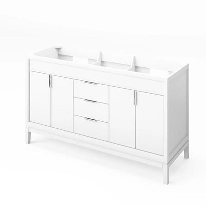 Jeffrey Alexander - 60 Inch Theodora Double Bowl Single Sink Free Standing Vanity Cabinet - Less Vanity Top