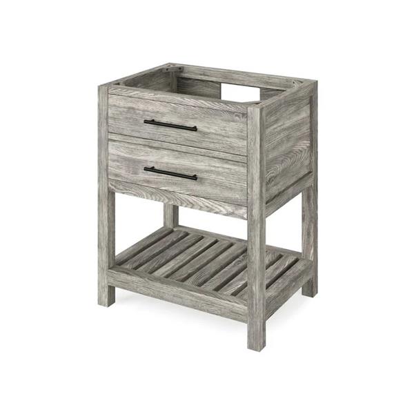 Jeffrey Alexander - 30 Inch Wavecrest Single Sink Free Standing Vanity Cabinet - Less Vanity Top