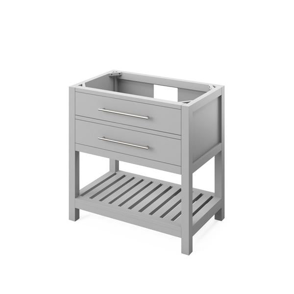 Jeffrey Alexander - 36 Inch Wavecrest Single Sink Free Standing Vanity Cabinet - Less Vanity Top