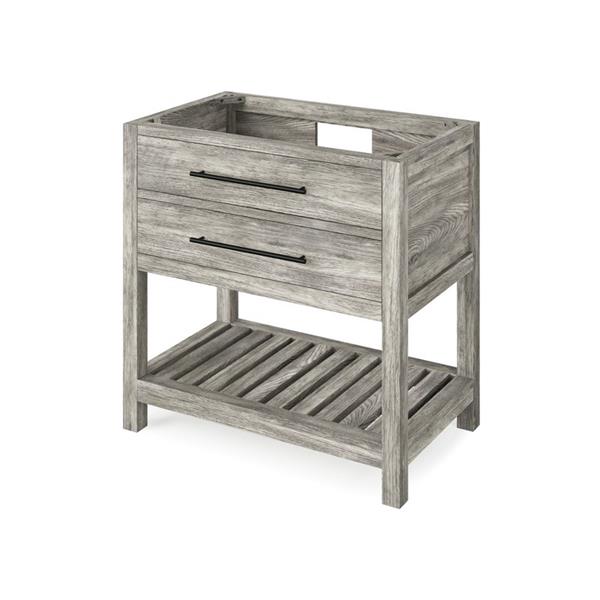 Jeffrey Alexander - 36 Inch Wavecrest Single Sink Free Standing Vanity Cabinet - Less Vanity Top