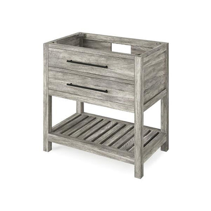 Jeffrey Alexander - 36 Inch Wavecrest Single Sink Free Standing Vanity Cabinet - Less Vanity Top