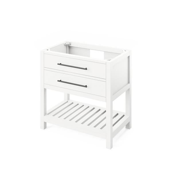 Jeffrey Alexander - 36 Inch Wavecrest Single Sink Free Standing Vanity Cabinet - Less Vanity Top
