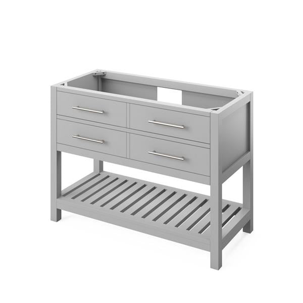 Jeffrey Alexander - 48 Inch Wavecrest Single Sink Free Standing Vanity Cabinet - Less Vanity Top