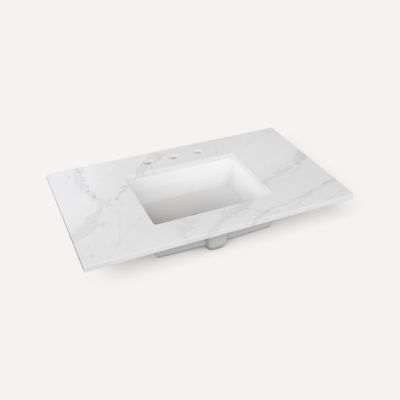 Robern - Berg/Ches/Mack/Send 36 Inch Quartz Vanity Top with Integrated Sink