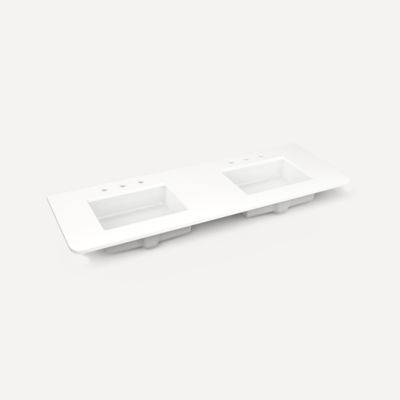 Robern - Helden 60 Inch Quartz vanity top with two single basin sinks