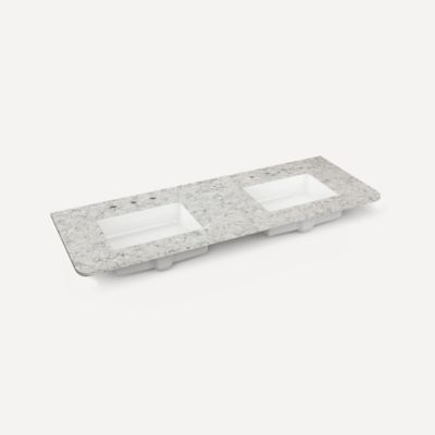 Robern - Helden 60 Inch Quartz vanity top with two single basin sinks