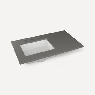 Robern - 37 X 22 Inch, Left Offset Vanity Top With Overflow