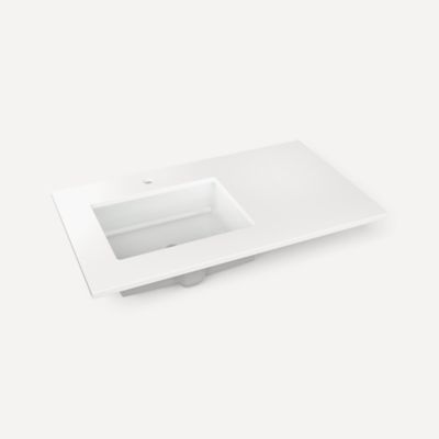 Robern - 37 X 22 Inch, Left Offset Vanity Top With Overflow