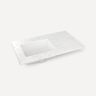 Robern - 37 X 22 Inch, Left Offset Vanity Top With Overflow