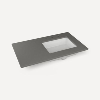 Robern - 37 X 22 Inch, Right Offset Vanity Top With Overflow