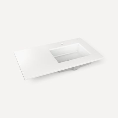 Robern - 37 X 22 Inch, Right Offset Vanity Top With Overflow