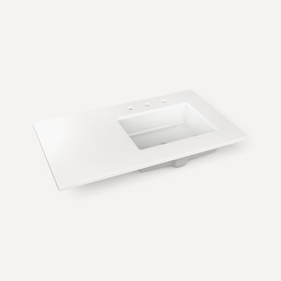 Robern - 37 X 22 Inch, Right Offset Vanity Top With Overflow
