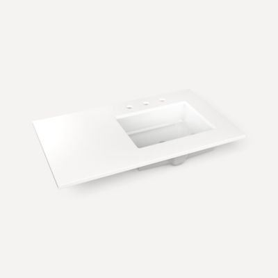 Robern - 37 X 22 Inch, Right Offset Vanity Top With Overflow