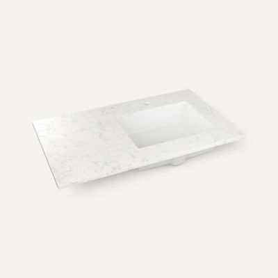 Robern - 37 X 22 Inch, Right Offset Vanity Top With Overflow