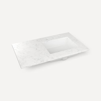 Robern - 37 X 22 Inch, Right Offset Vanity Top With Overflow