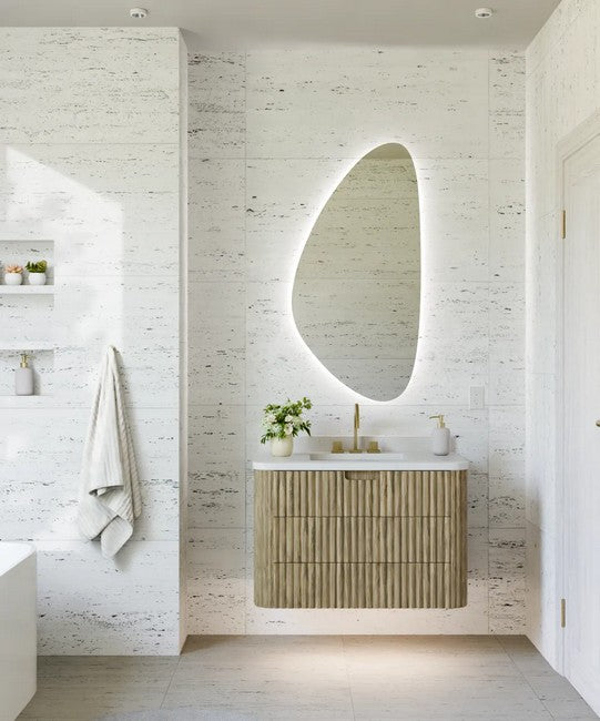 Electric Mirror - Vela Lighted Organic Mirror - 24 x 48