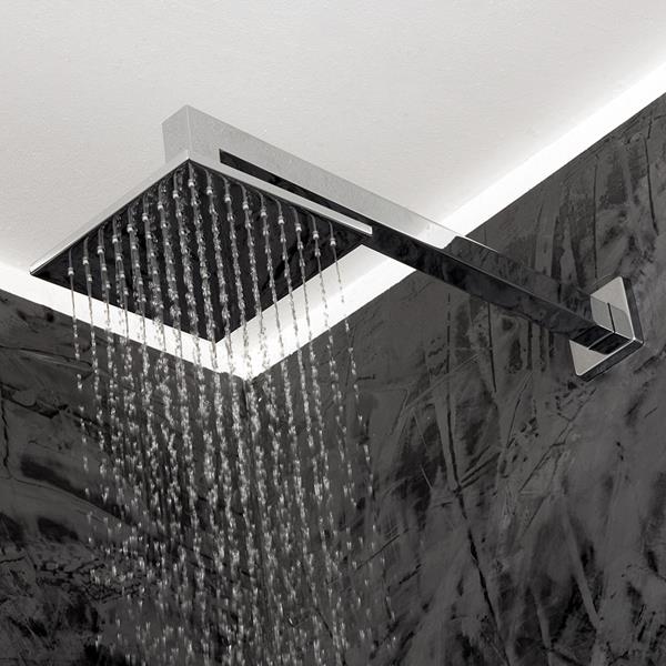 Lacava - Waterblade Wall-Mount Tilting Square Rain Shower Head, 64 Rubber Nozzles