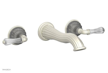 Phylrich - Mirabella Wall Mounted Lavatory Faucet Trim Only - Frosted Crystal Lever Handles