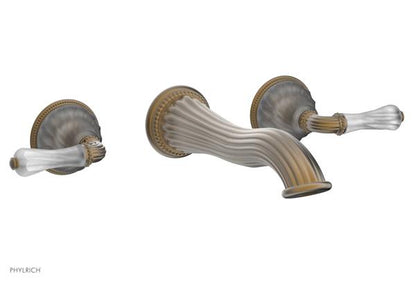 Phylrich - Mirabella Wall Mounted Lavatory Faucet Trim Only - Frosted Crystal Lever Handles