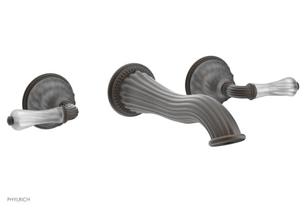 Phylrich - Mirabella Wall Mounted Lavatory Faucet Trim Only - Frosted Crystal Lever Handles
