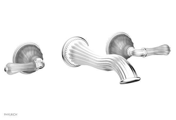 Phylrich - Mirabella Wall Mounted Lavatory Faucet Trim Only - Frosted Crystal Lever Handles