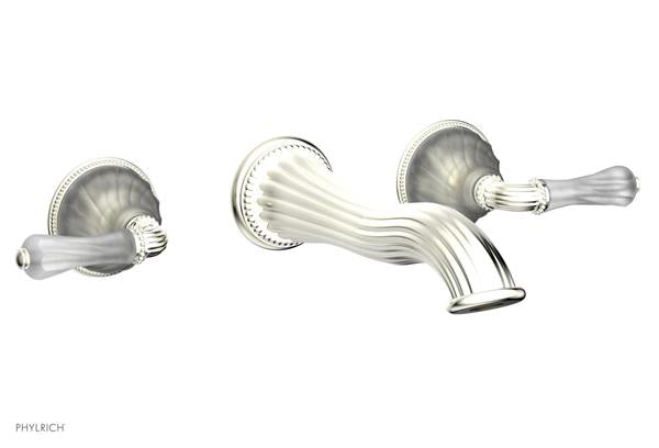 Phylrich - Mirabella Wall Mounted Lavatory Faucet Trim Only - Frosted Crystal Lever Handles