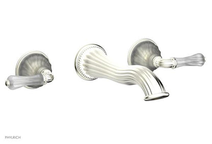 Phylrich - Mirabella Wall Mounted Lavatory Faucet Trim Only - Frosted Crystal Lever Handles