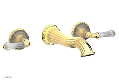 Phylrich - Mirabella Wall Mounted Lavatory Faucet Trim Only - Frosted Crystal Lever Handles