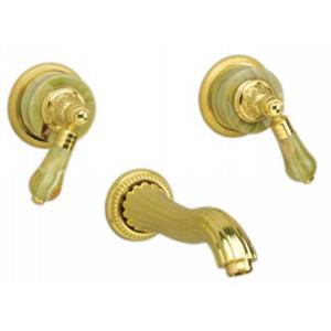 Phylrich - Versailles Green Onyx Handle, Wall Mounted Lavatory Faucet - Trim Only
