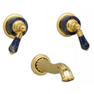 Phylrich - Versailles Bleu Sodalite Handle, Wall Mounted Lavatory Faucet - Trim Only