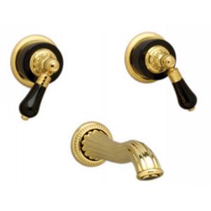 Phylrich - Versailles Black Onyx Handle, Wall Mounted Lavatory Faucet - Trim Only