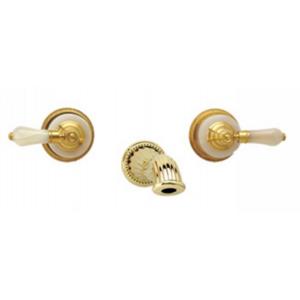 Phylrich - Regent Pink Onyx Handle, Wall Mounted Lavatory Faucet - Trim Only