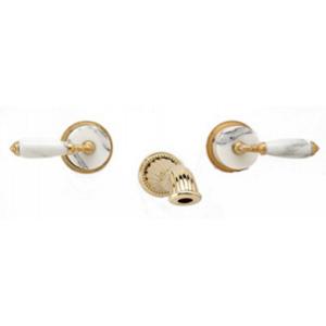 Phylrich - Valencia White Marble Lever Handles, Wall Mounted Lavatory Faucet - Trim Only