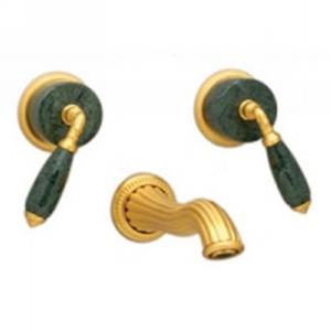 Phylrich - Valencia Green Marble Lever Handles, Wall Mounted Lavatory Faucet - Trim Only