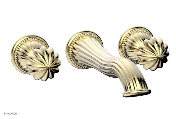 Phylrich - Georgian & Barcelona Wall Mounted Lavatory Faucet Trim Only - Round Handles