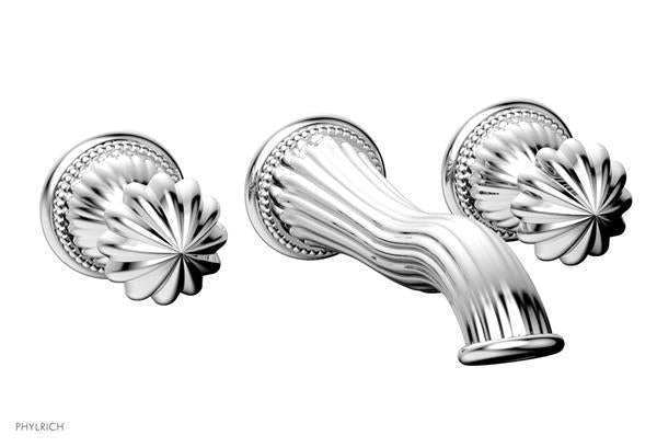 Phylrich - Georgian & Barcelona Wall Mounted Lavatory Faucet Trim Only - Round Handles