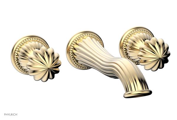 Phylrich - Georgian & Barcelona Wall Mounted Lavatory Faucet Trim Only - Round Handles