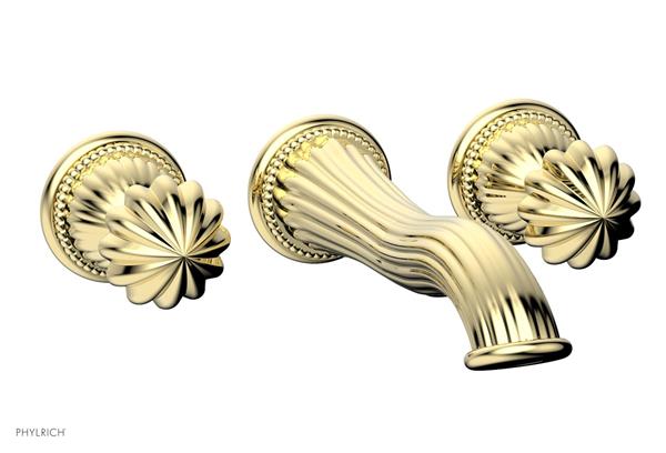 Phylrich - Georgian & Barcelona Wall Mounted Lavatory Faucet Trim Only - Round Handles